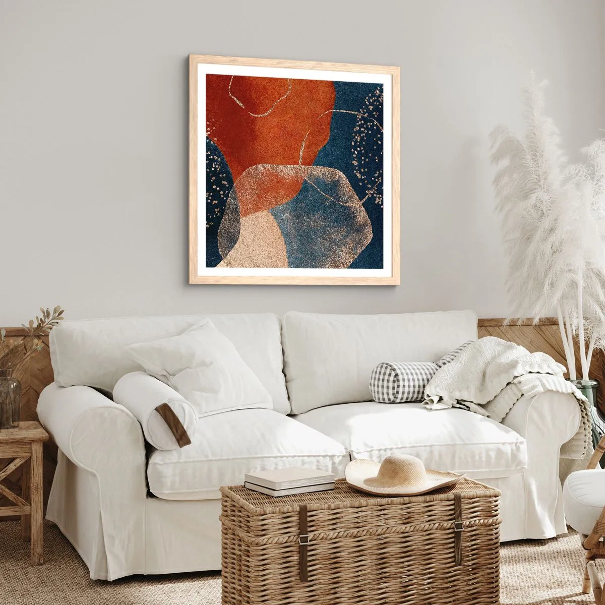 Affisch i ram av ljusek - Existensens lätthet - 60x60 cm