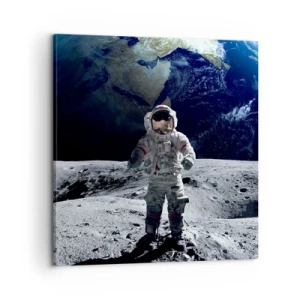 Canvastavla - Bild på duk - Hälsningar från månen - 60x60 cm