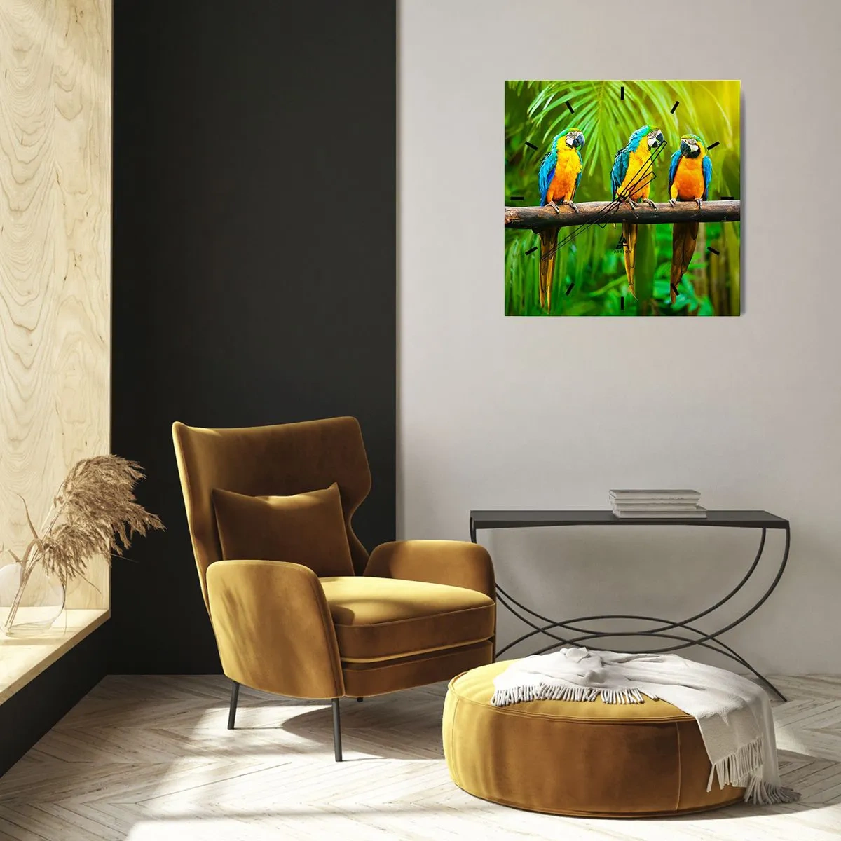 Väggklocka - Klocka på glas - Har du hört att hon...? - 30x30 cm