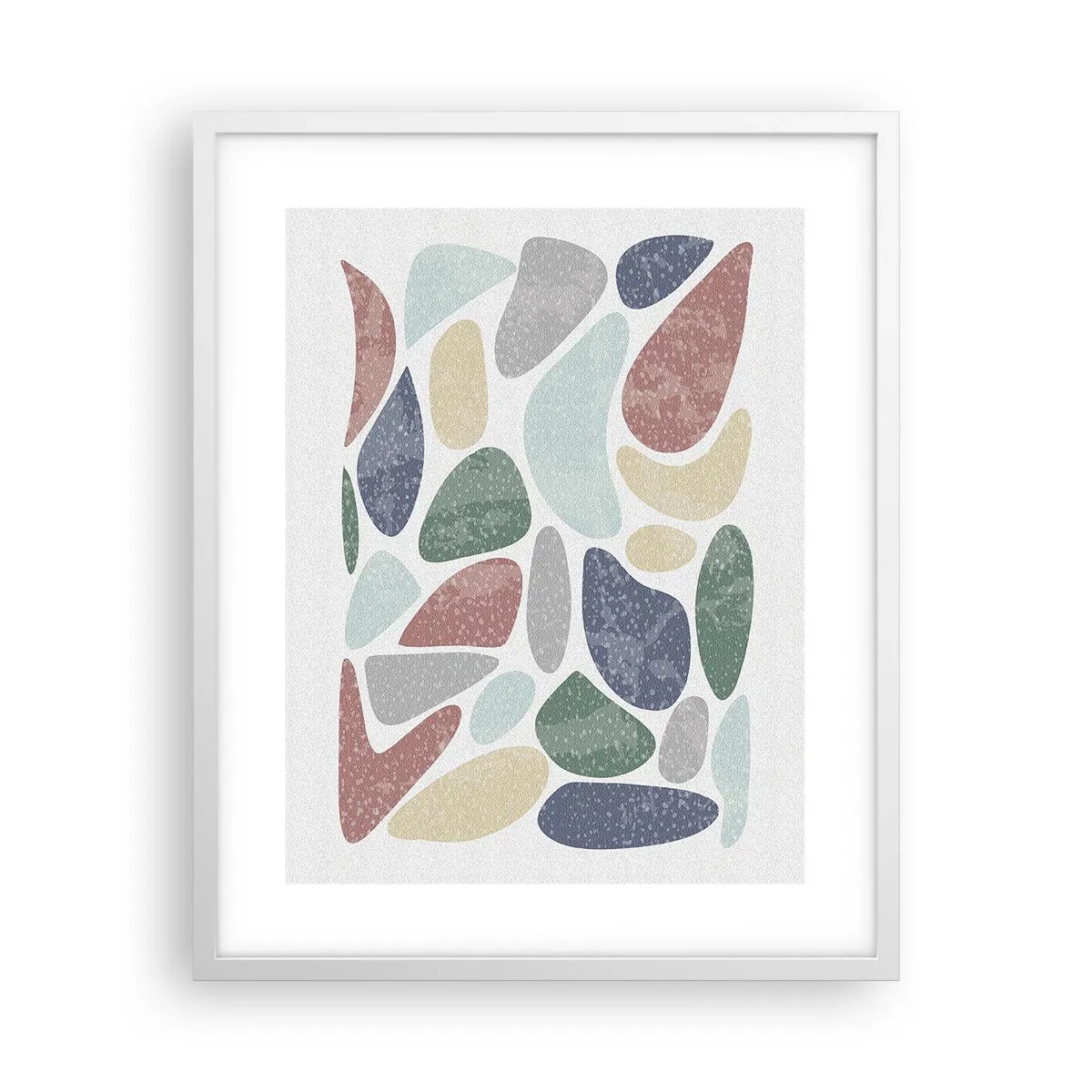 Affisch i vit ram - Mosaik av pulveriserade färger - 40x50 cm