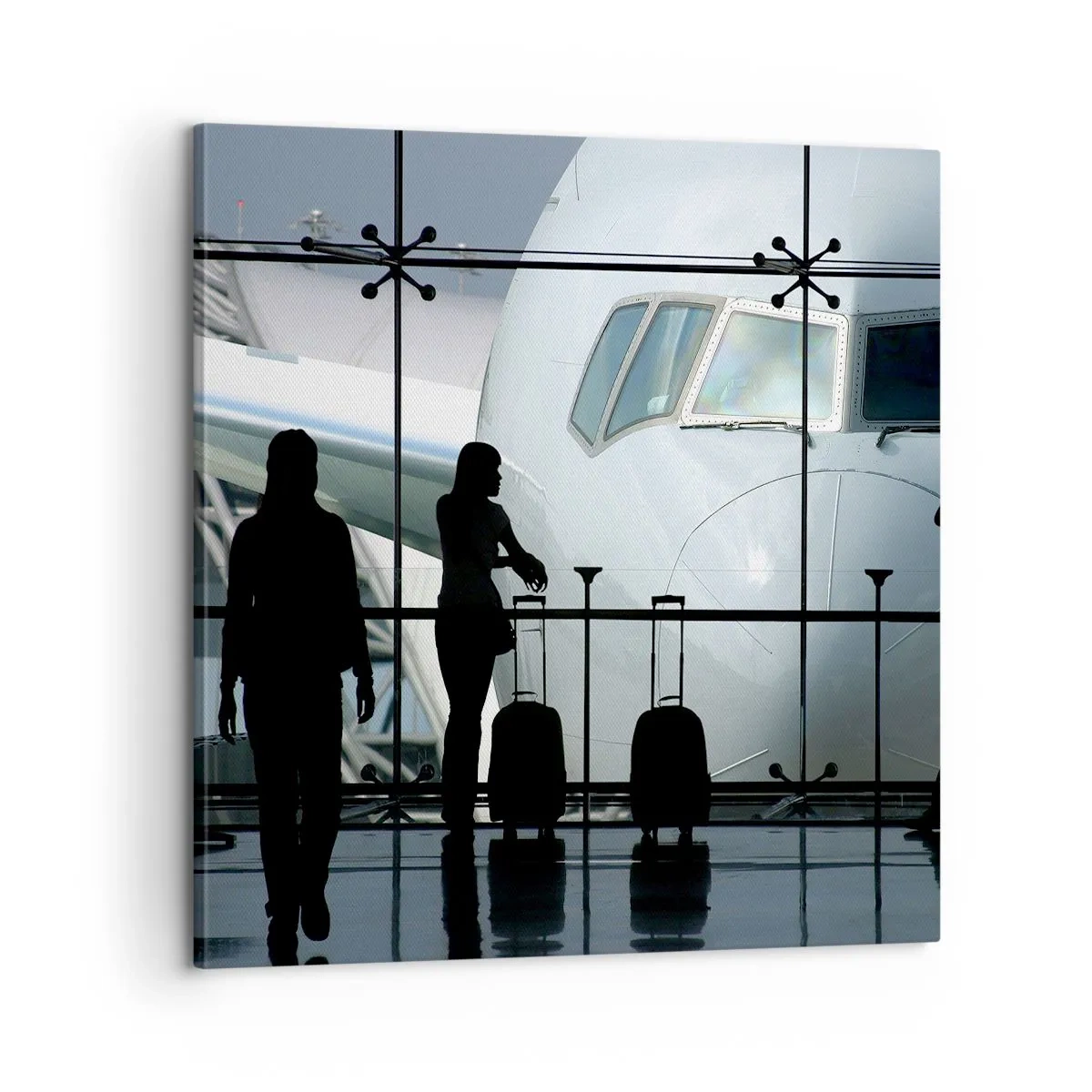Canvastavla - Bild på duk - Vis a vis på flygplatsen - 60x60 cm