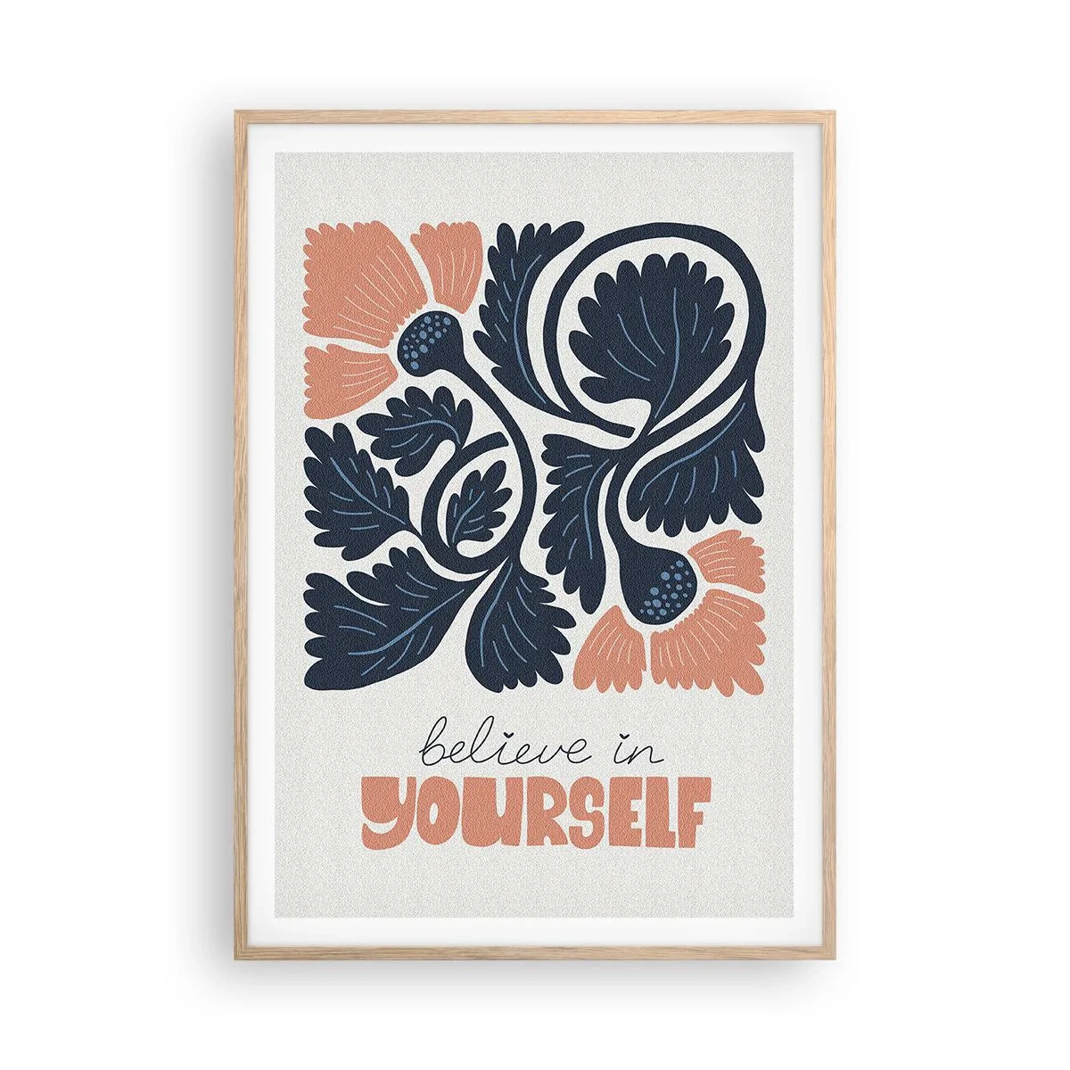 Affisch i ram av ljusek - Blomma du också - 70x100 cm