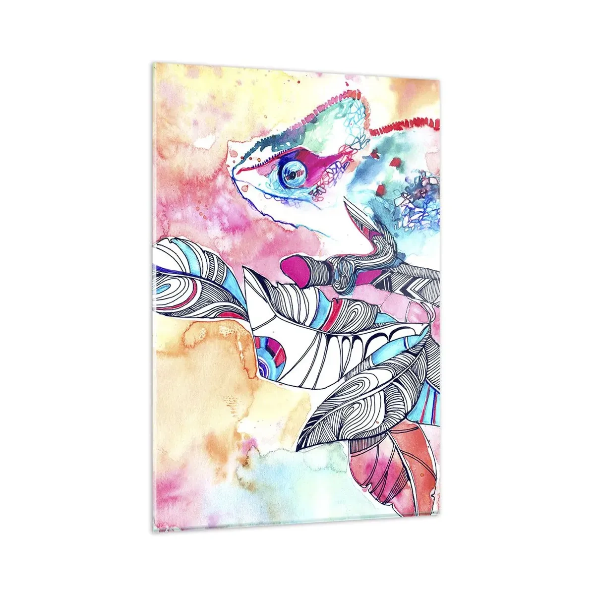 Glastavla - Bild på glas - Färgglad som vår värld - 80x120 cm