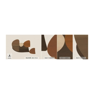 Fototapet Prov Standard Eco - Komposition i brun - Abstraktion, Bit, Modern konst - 100x30 cm
