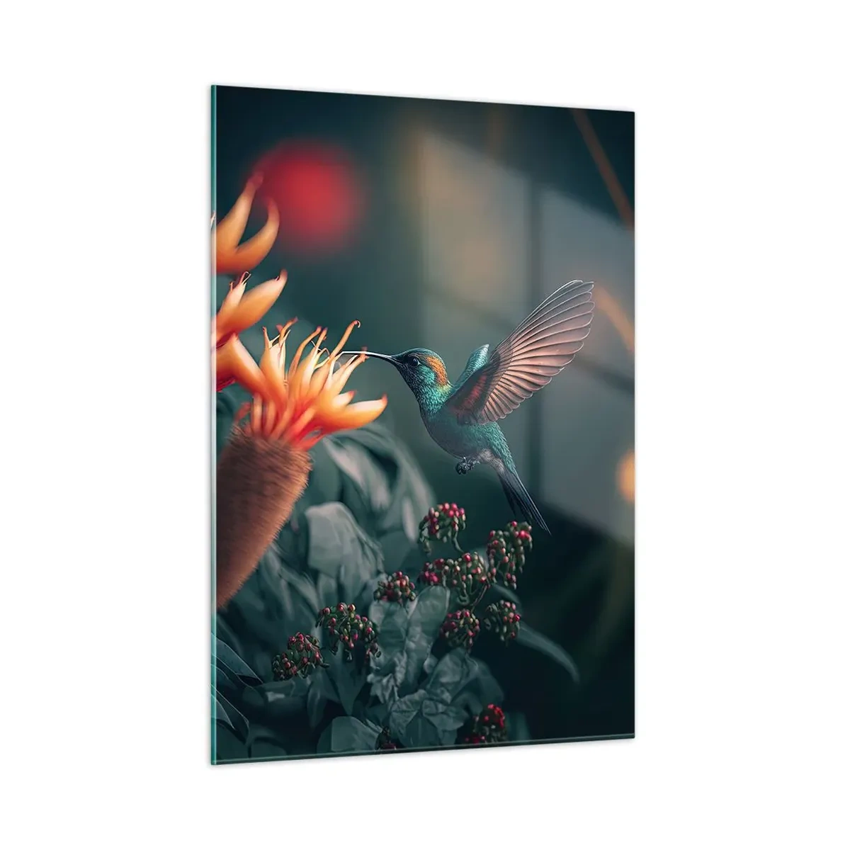 Glastavla - Bild på glas - Ett verkligt färgglatt liv - 50x70 cm