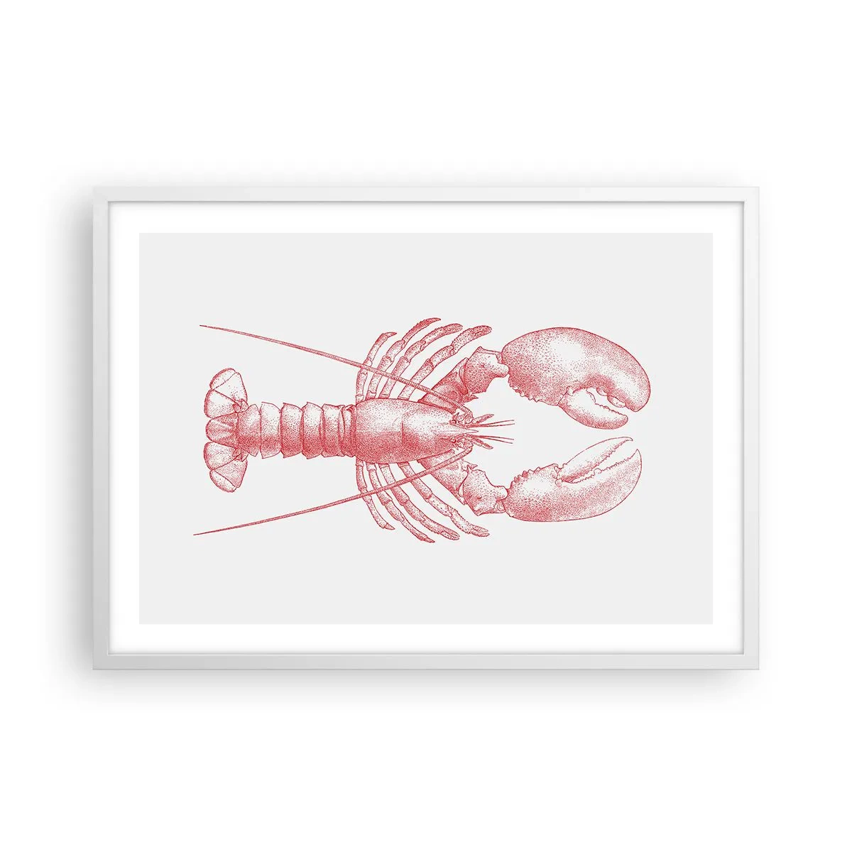 Affisch i vit ram - Hummer värdig Homer - 70x50 cm