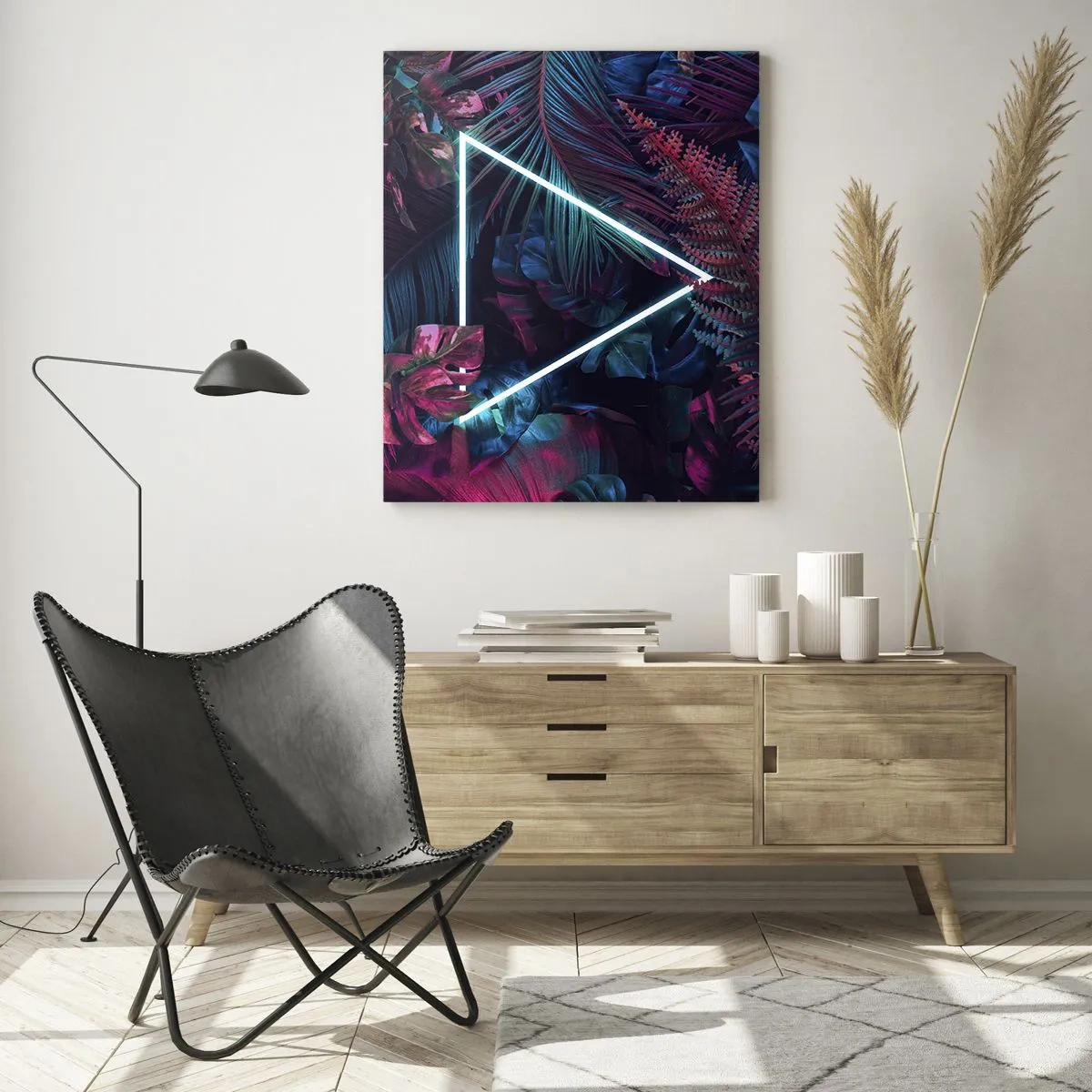 Glastavla - Bild på glas - Trädgård i retrostil - 70x100 cm