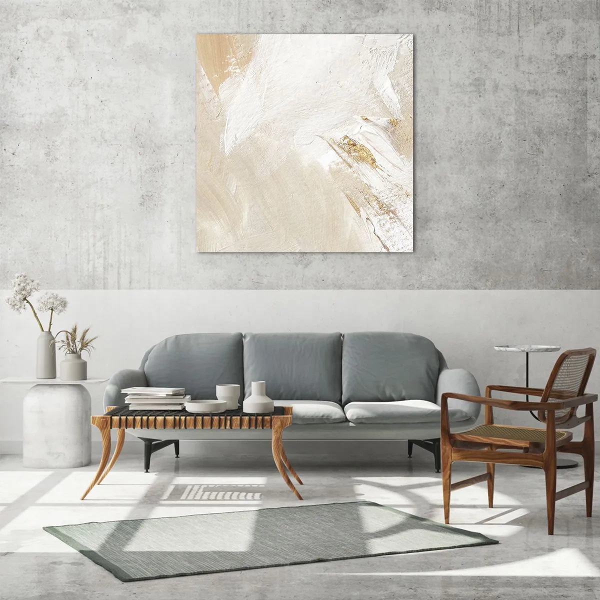 Glastavla - Bild på glas - Pastellfärgad komposition - 50x50 cm