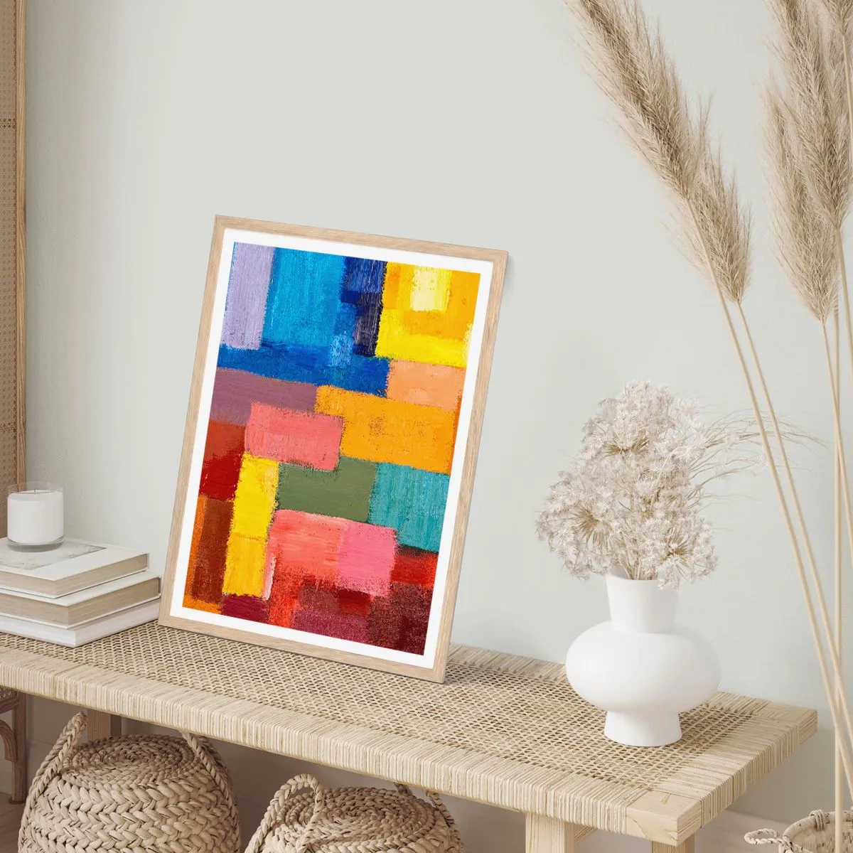 Affisch i ram av ljusek - Alla olika, alla färgglada - 70x100 cm