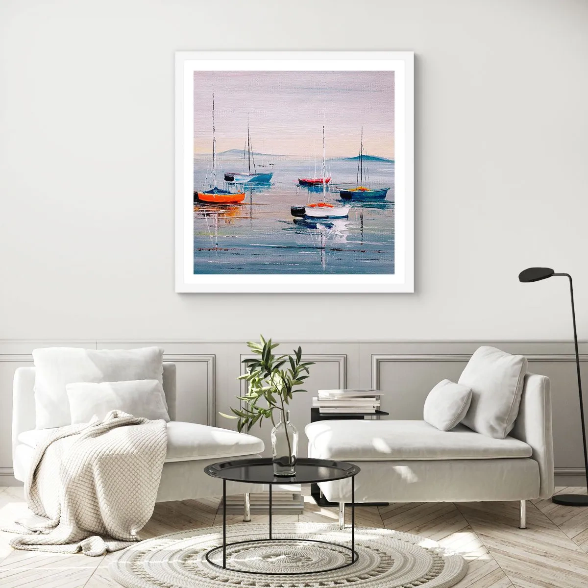 Affisch i vit ram - En välförtjänt vila - 40x40 cm