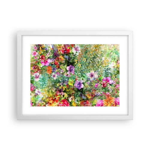 Affisch i vit ram - Ta en dopp i blommorna - 40x30 cm