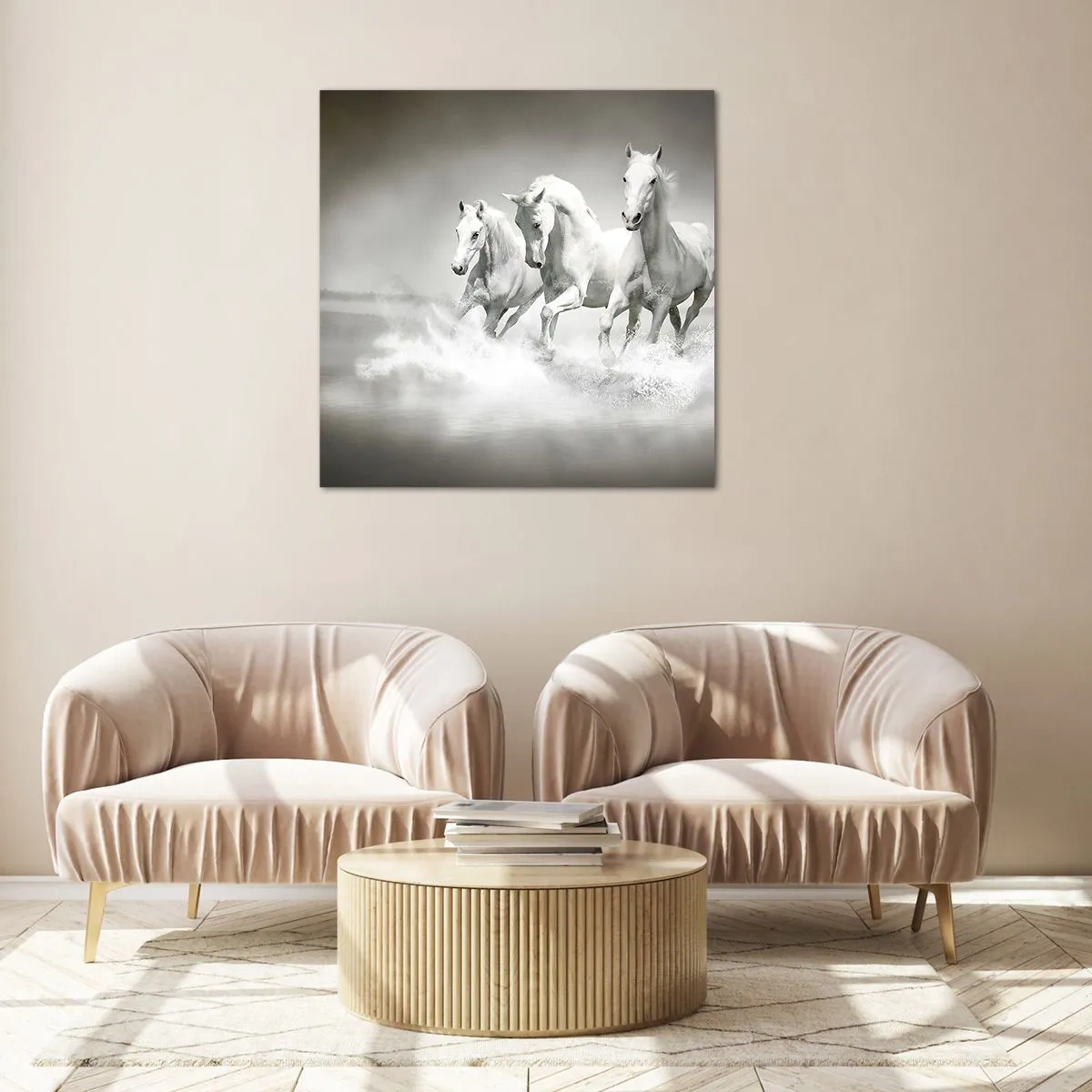 Glastavla - Bild på glas - Vit vildhet - 70x70 cm