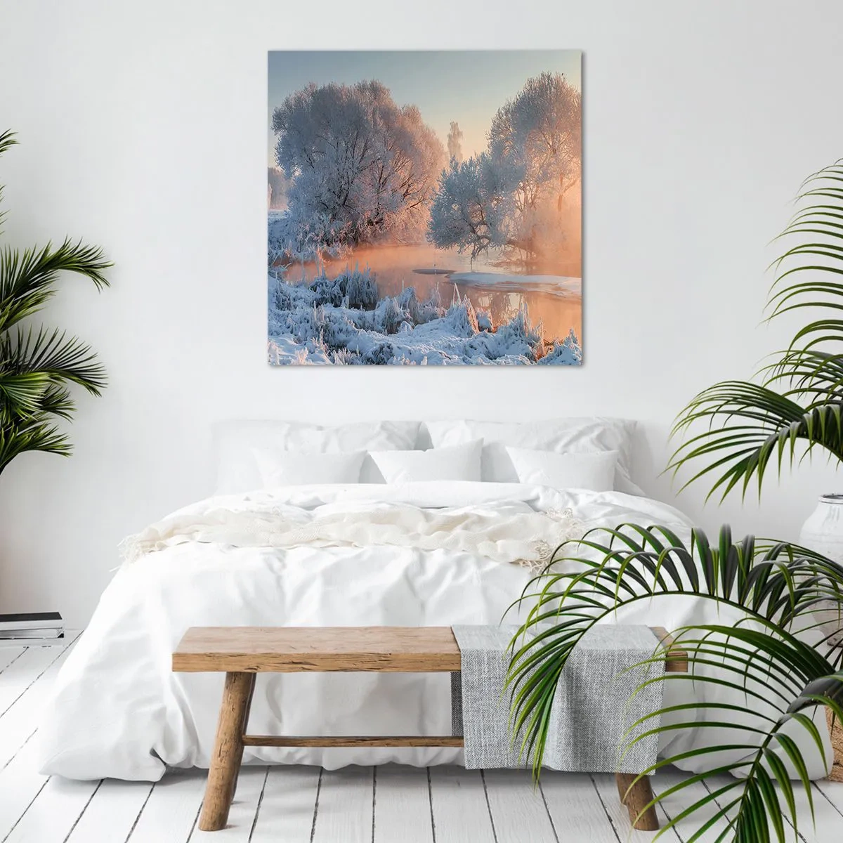 Canvastavla - Bild på duk - Allt glittrar i solens kristall - 40x40 cm