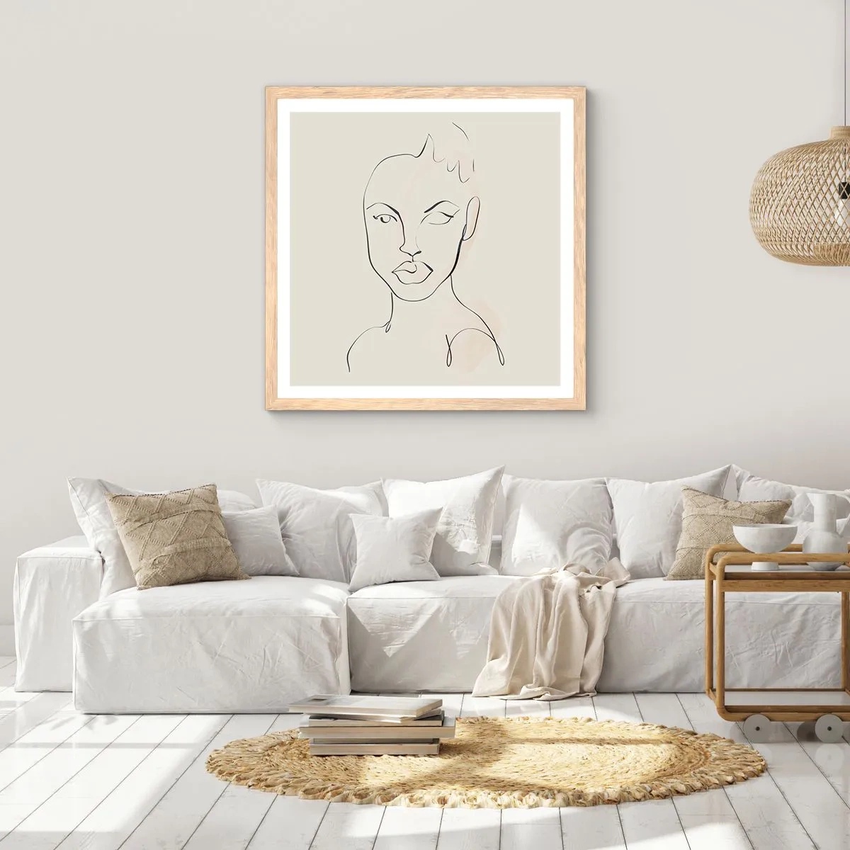Affisch i ram av ljusek - Sensualitetens kontur - 40x40 cm