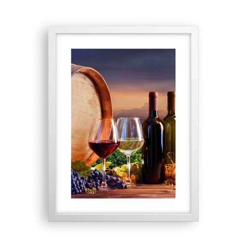 Affisch i vit ram - Här smakar livet - 30x40 cm