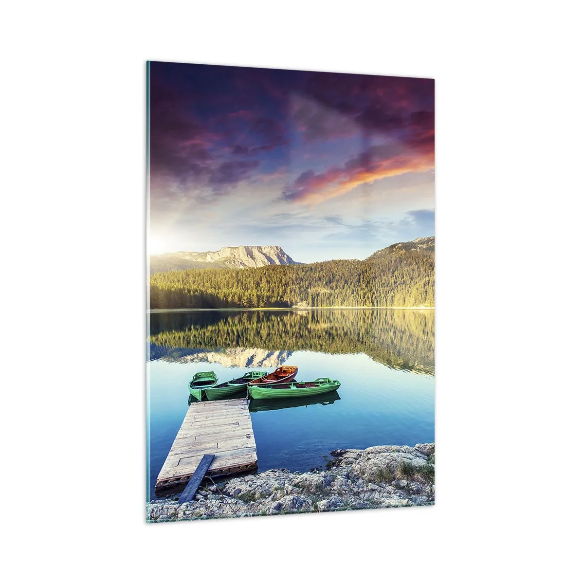 Glastavla - Bild på glas - Vid spegelklart vatten - 50x70 cm