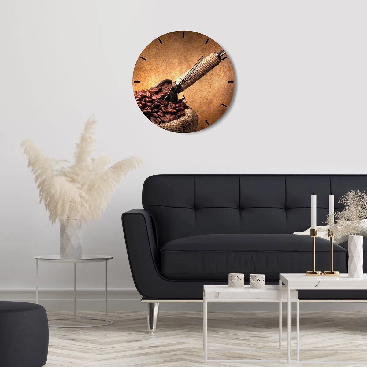 Väggklocka - Klocka på glas - I smakens källor - 40x40 cm