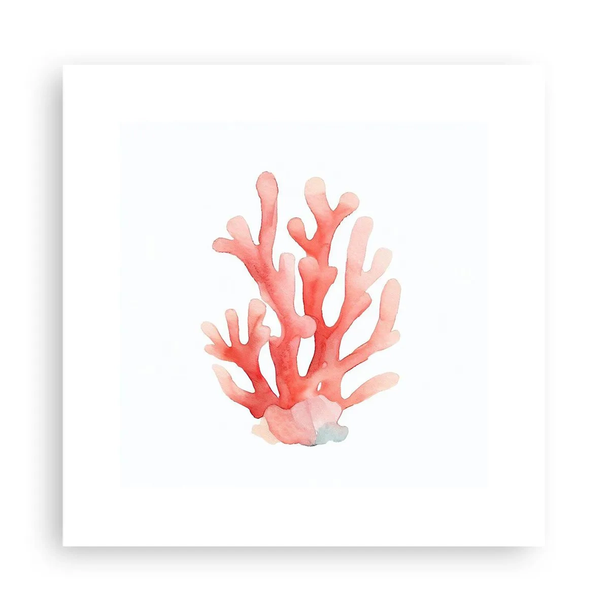 Affisch - Korallfärgad korall - 30x30 cm