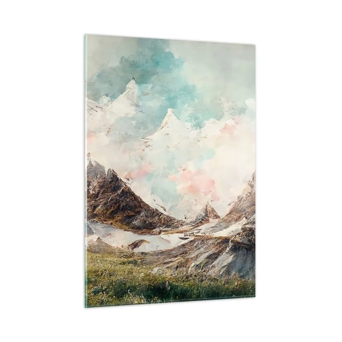 Glastavla - Bild på glas - Steniga blad - 50x70 cm