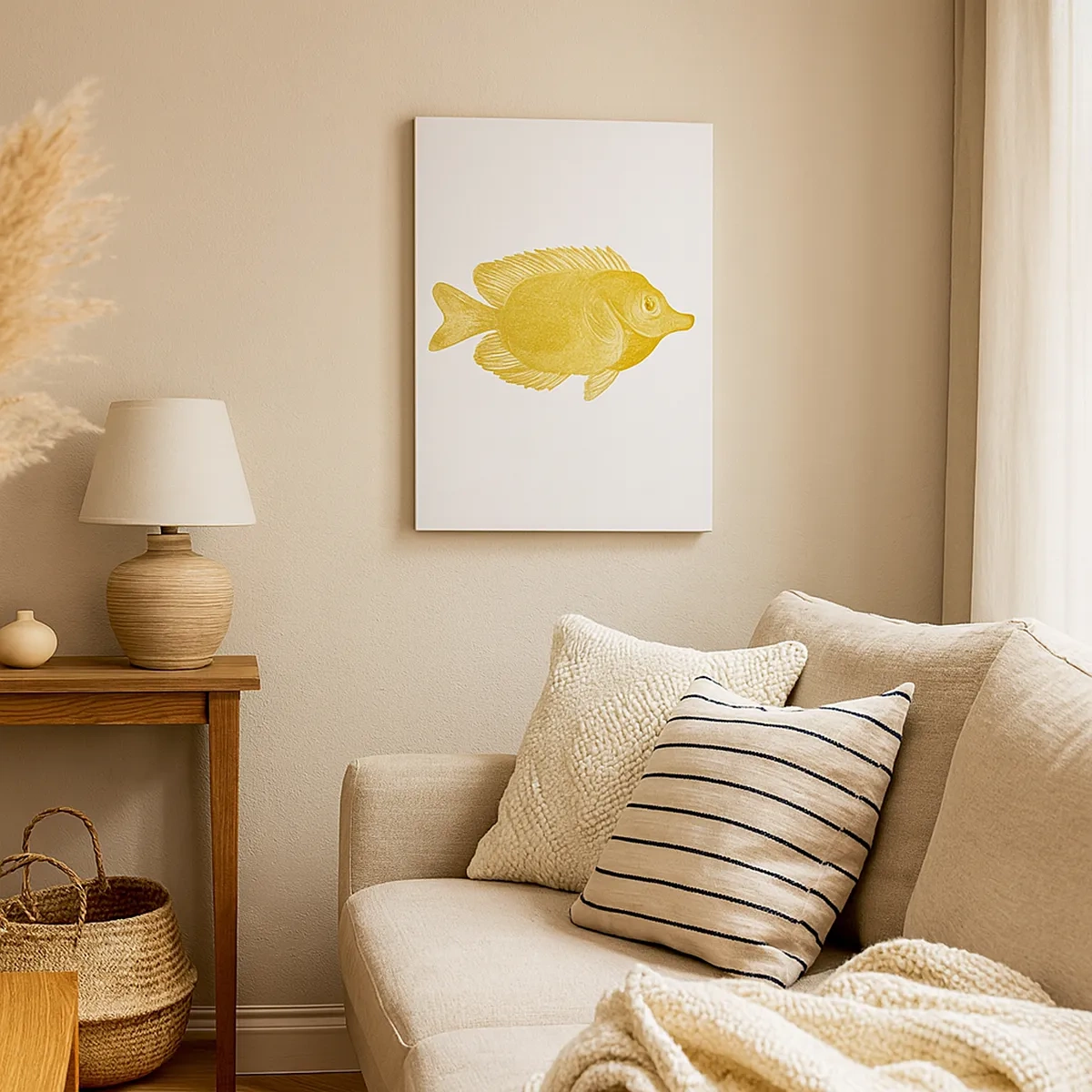 Canvastavla - Bild på duk - Fisk och det är allt - 50x70 cm