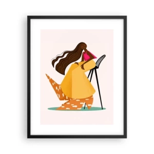 Affisch i svart ram - Modet är också kul - 40x50 cm