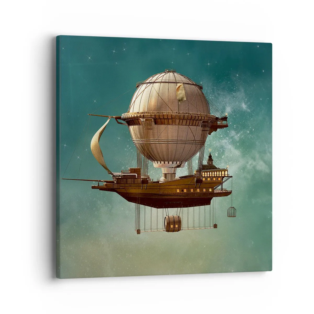 Canvastavla - Bild på duk - Jules Verne hälsar - 40x40 cm