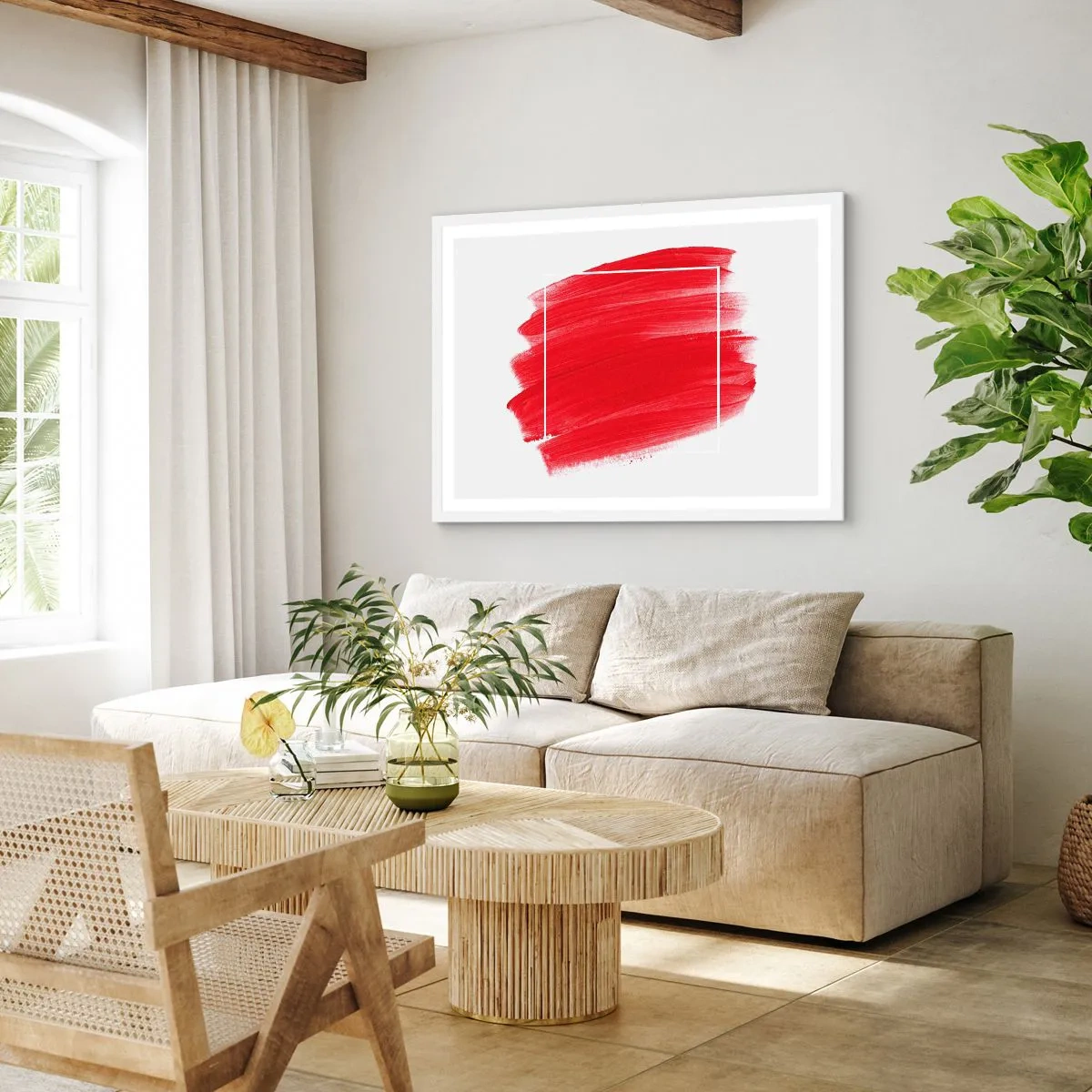 Affisch i vit ram - Utanför ramen - 100x70 cm