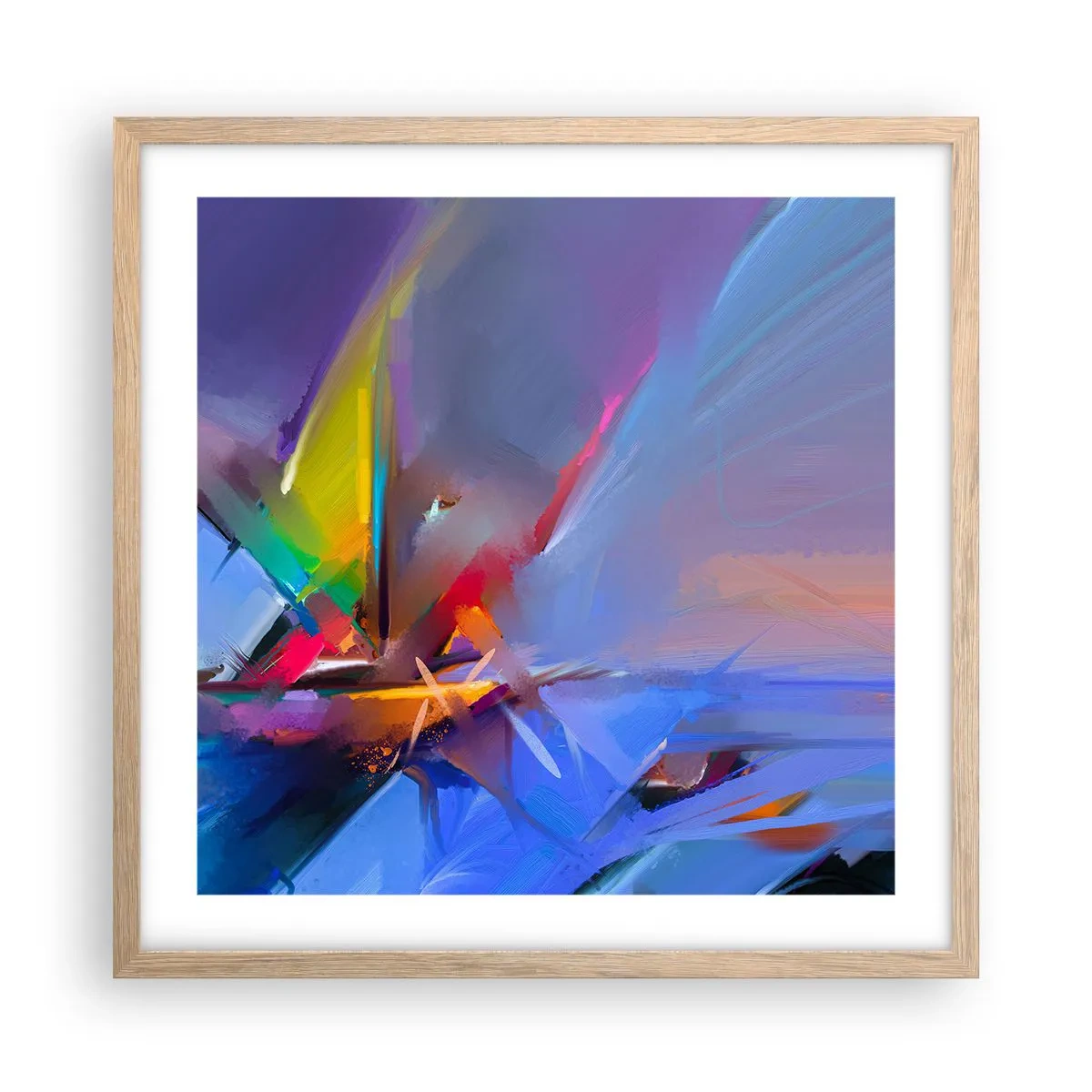 Affisch i ram av ljusek - Snabb som en fågel - 50x50 cm