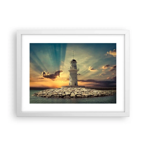 Affisch i vit ram - Ljus - Godhet - Skönhet - 40x30 cm