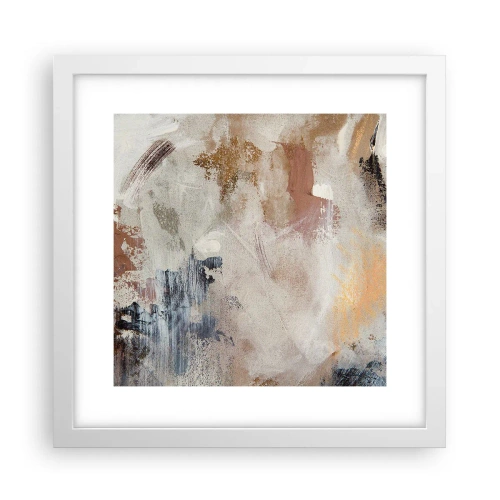 Affisch i vit ram - Dimmig abstraktion - 30x30 cm