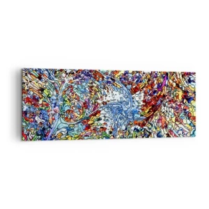 Canvastavla - Bild på duk - Glasmålning - droppar  - 140x50 cm