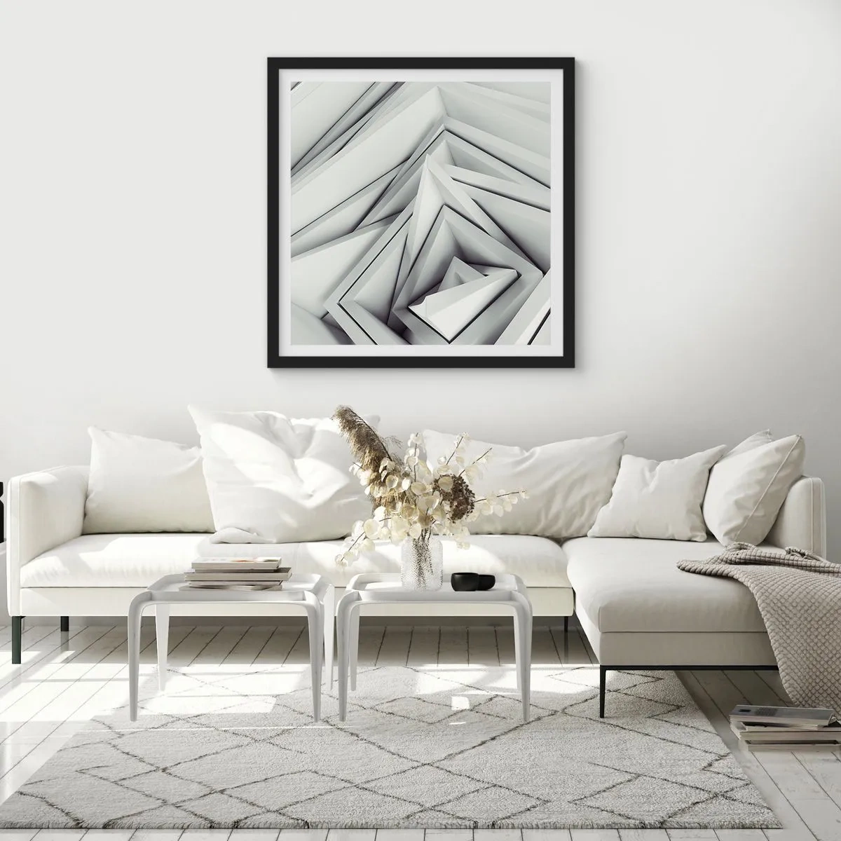 Affisch i svart ram - Blommande vassa kanter - 30x30 cm