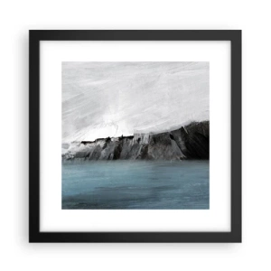 Affisch i svart ram - Vatten - jord: en krock mellan elementen - 30x30 cm