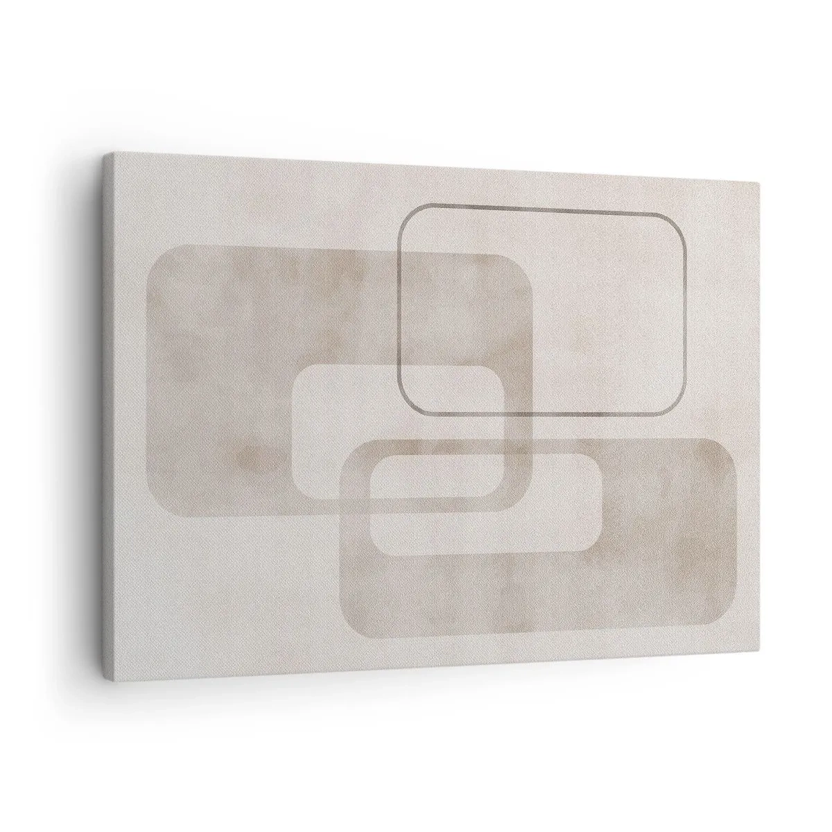 Canvastavla - Bild på duk - En minimalistisk komposition med rektanglar i beige nyanser mot en diskret bakgrund. - 70x50cm - Geometrisk fug - Modern väggdekoration för vardagsrum och sovrum ARTTOR