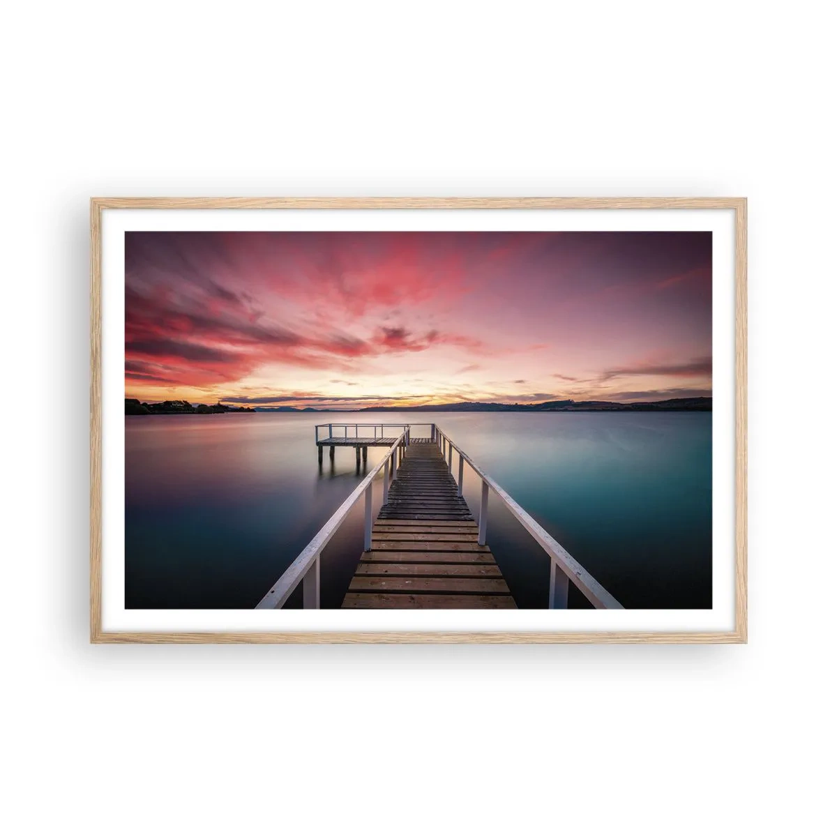 Affisch i ram av ljusek - Kvällens milda låga - 91x61 cm