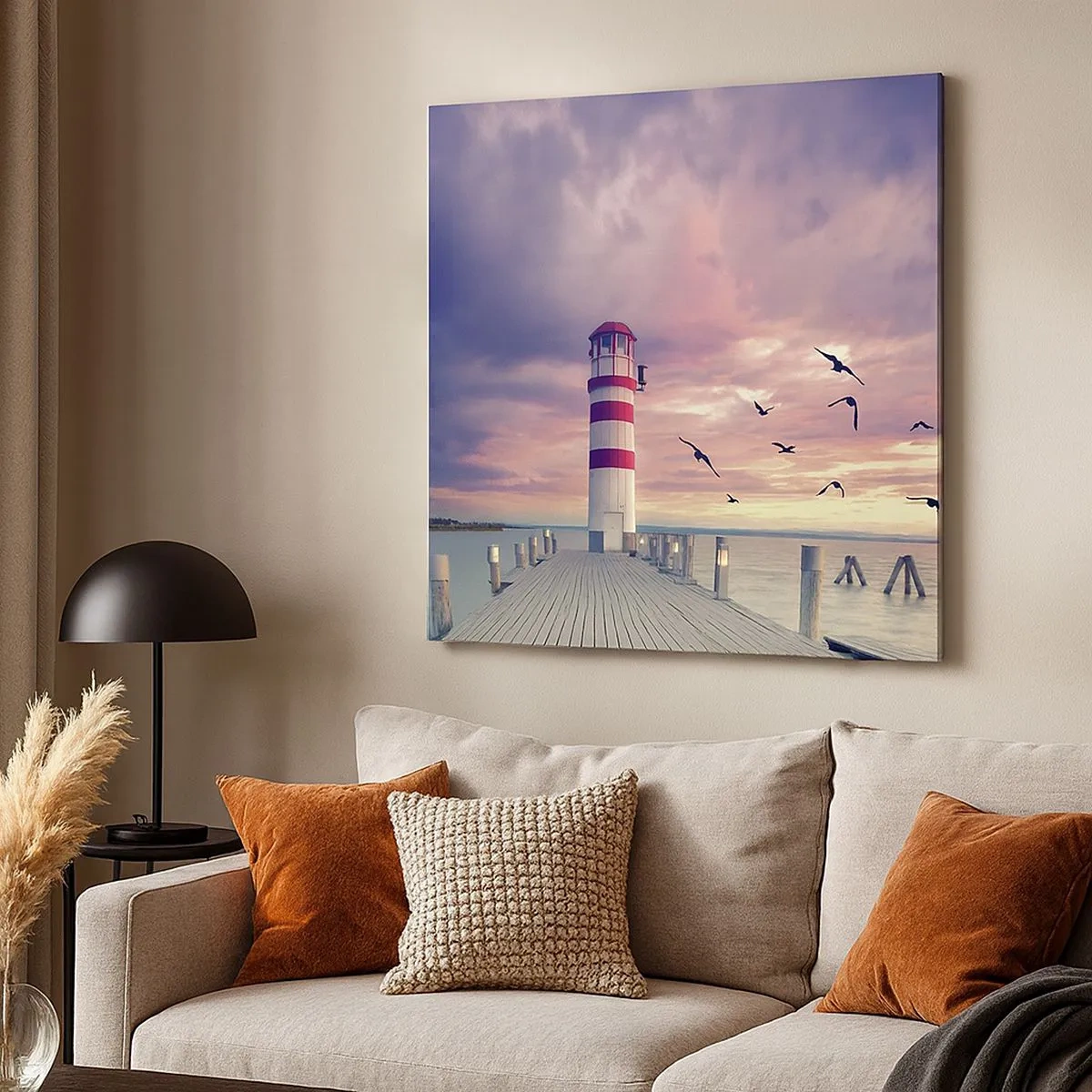 Canvastavla - Bild på duk - Dags att bege sig till hamnen - 30x30 cm