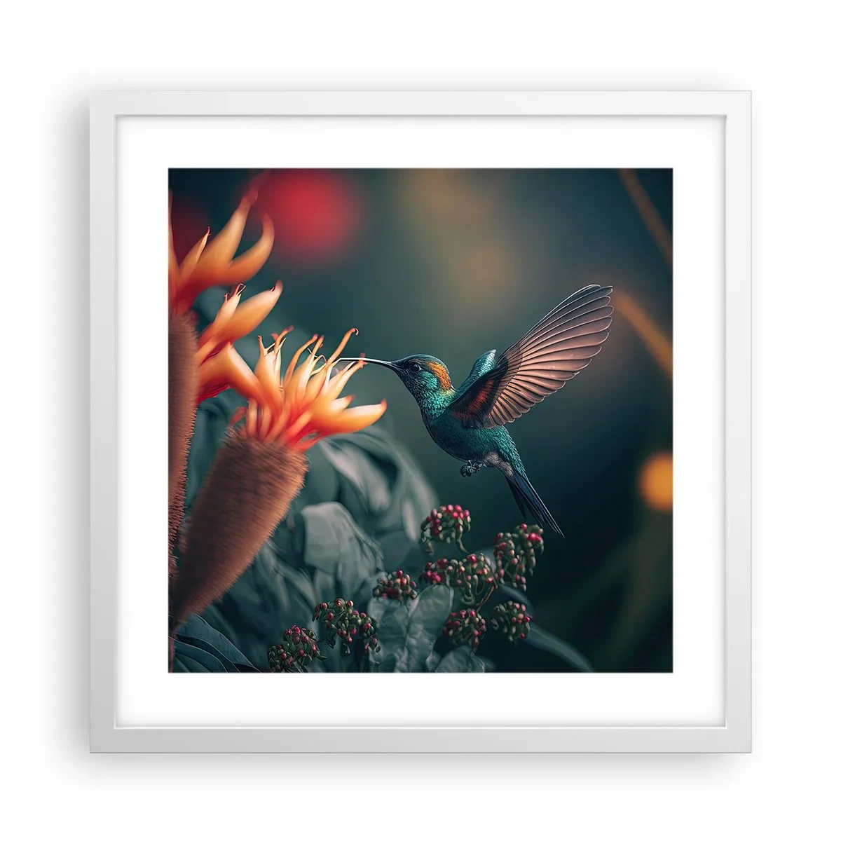 Affisch i vit ram - Ett verkligt färgglatt liv - 40x40 cm