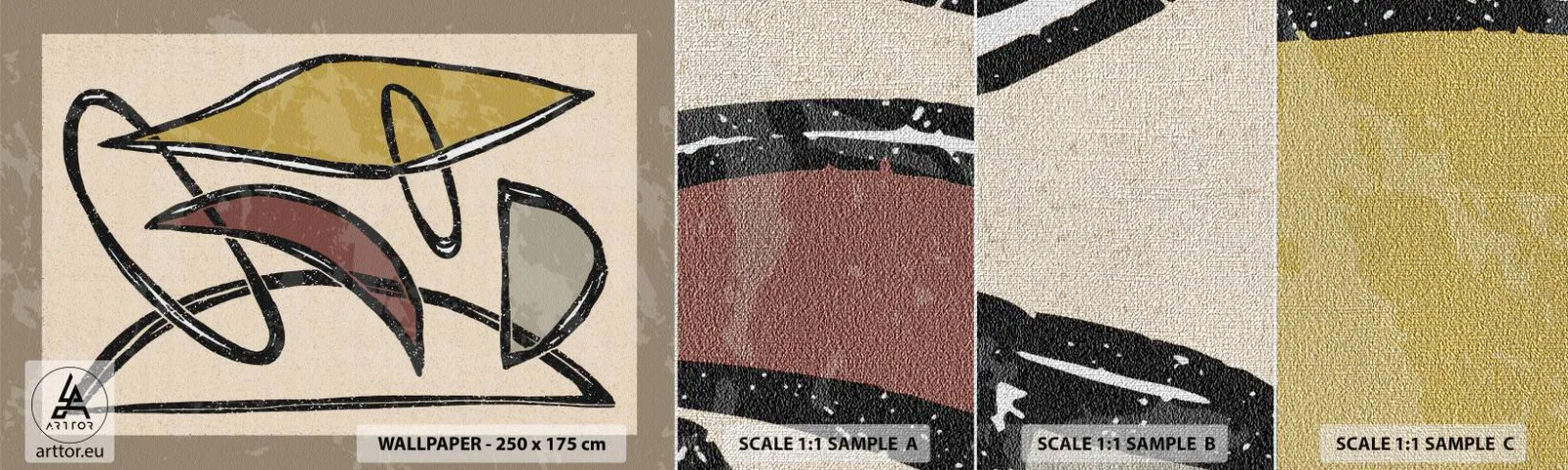 Provbit av fototapet Premium Canvas - Vertikaler och nivåer - Modern, Abstraktion, Bit - 100x30 cm