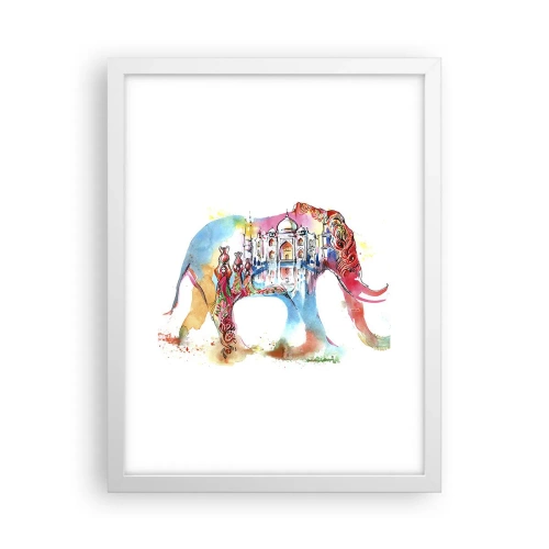 Affisch i vit ram - Indien - kärlekens aura - 30x40 cm