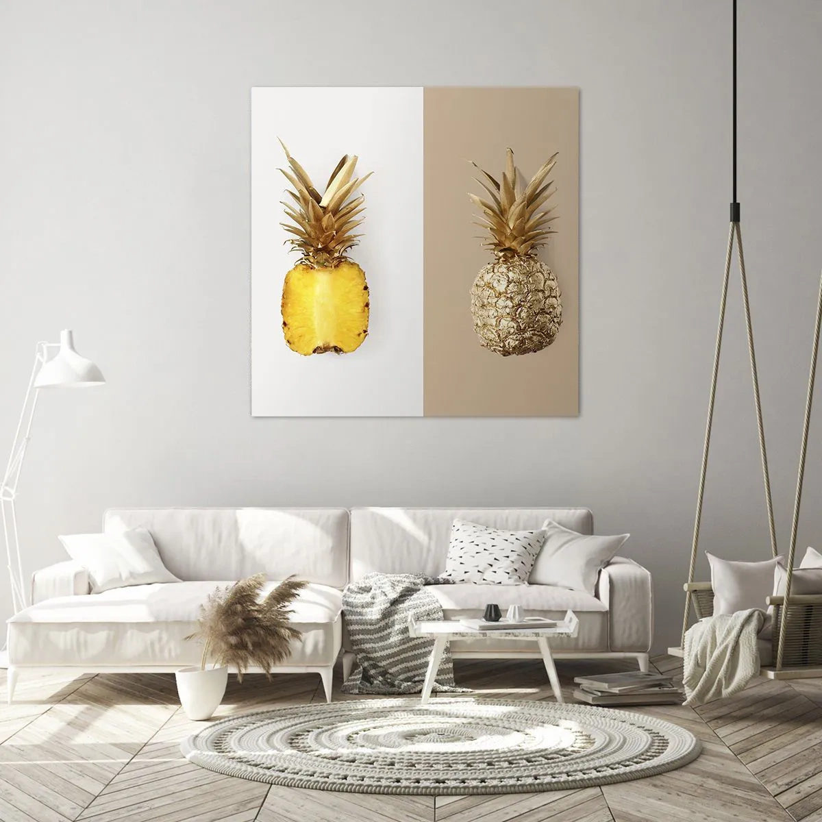 Canvastavla - Bild på duk - Ananas för oss - 30x30 cm