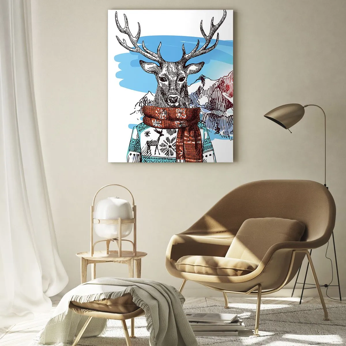 Glastavla - Bild på glas - Även hjort har en dröm  - 50x70 cm