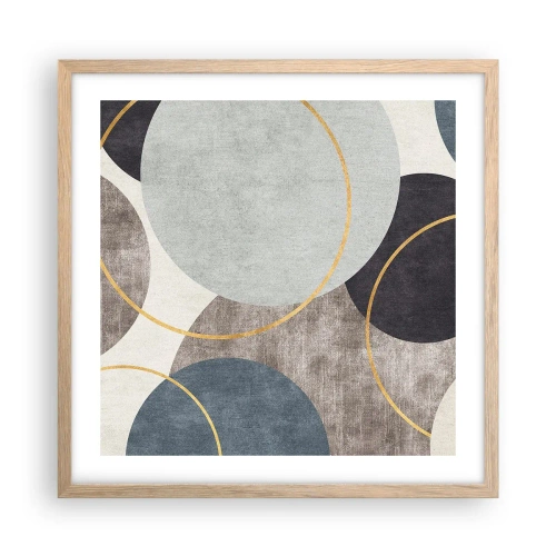 Affisch i ram av ljusek - Cirkel efter cirkel - 50x50 cm