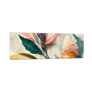 Glastavla - Bild på glas - Blommor av de södra öarna - 160x50 cm