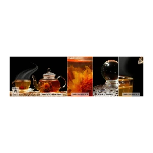 Provbit av självhäftande fototapet Deluxe Sticker - Magin och konsten att brygga te - Te, Tekanna, Tekopp - 100x30 cm