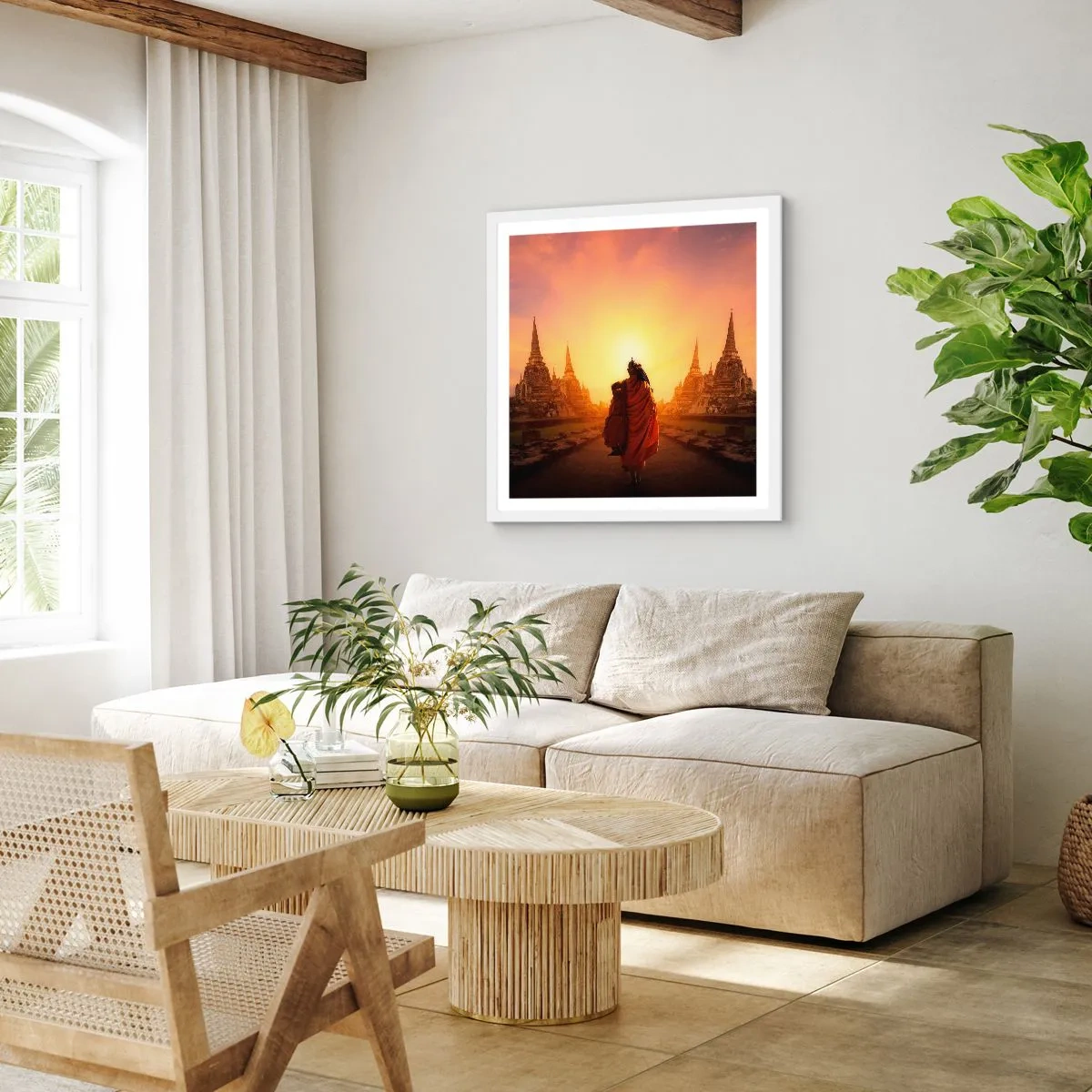 Affisch i vit ram - I lugn genom evigheten - 40x40 cm