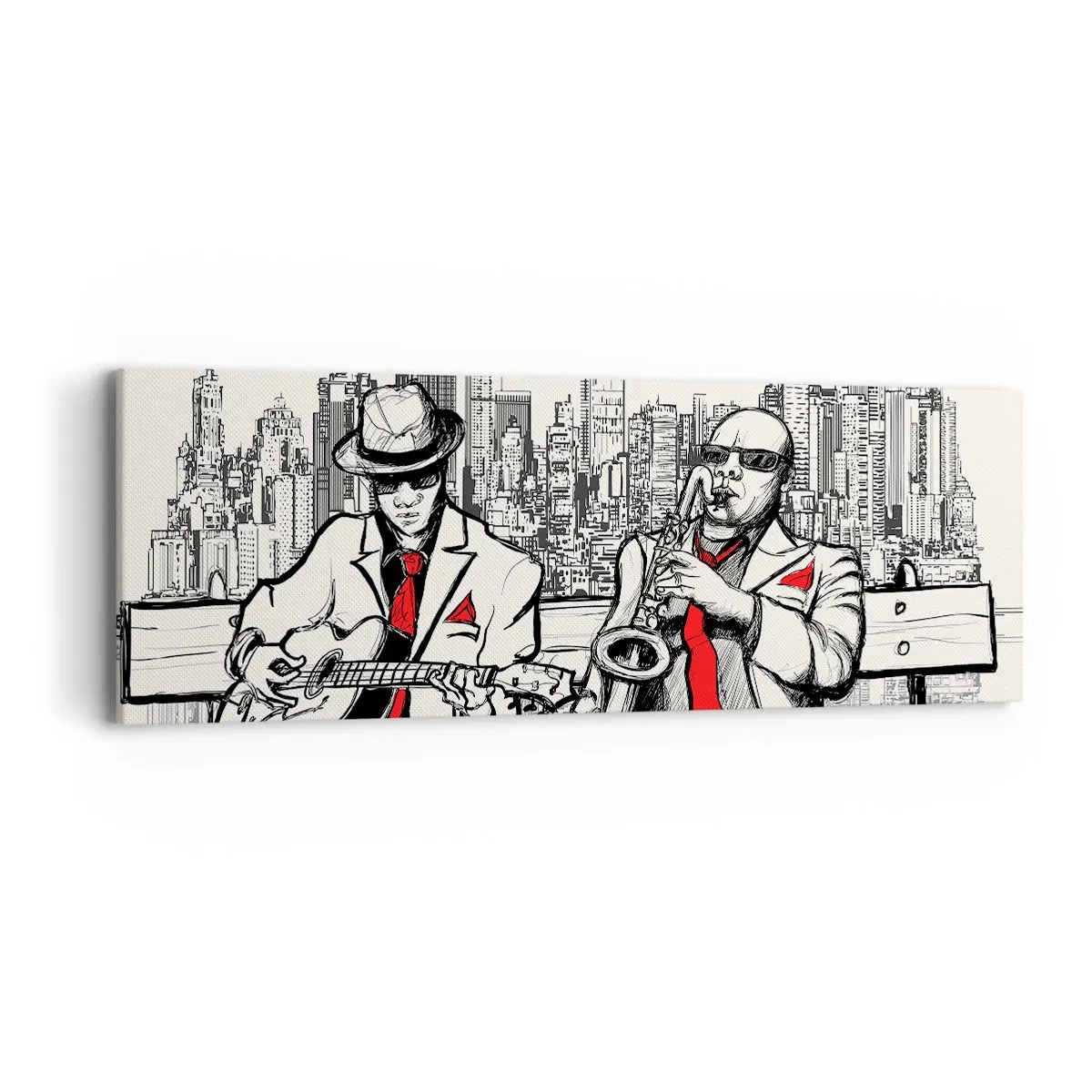 Canvastavla - Bild på duk - New Yorks improvisation - 90x30 cm