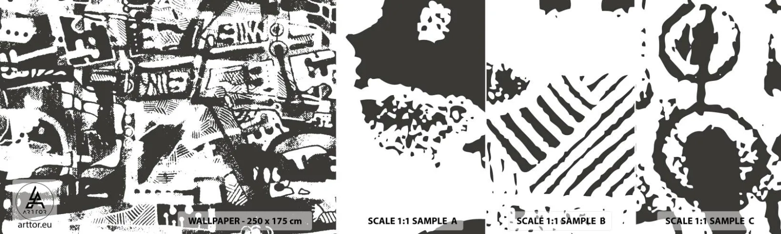 Fototapet Prov Standard Eco - Ordning eller kaos? - Abstraktion, Grafik, Bit - 100x30 cm