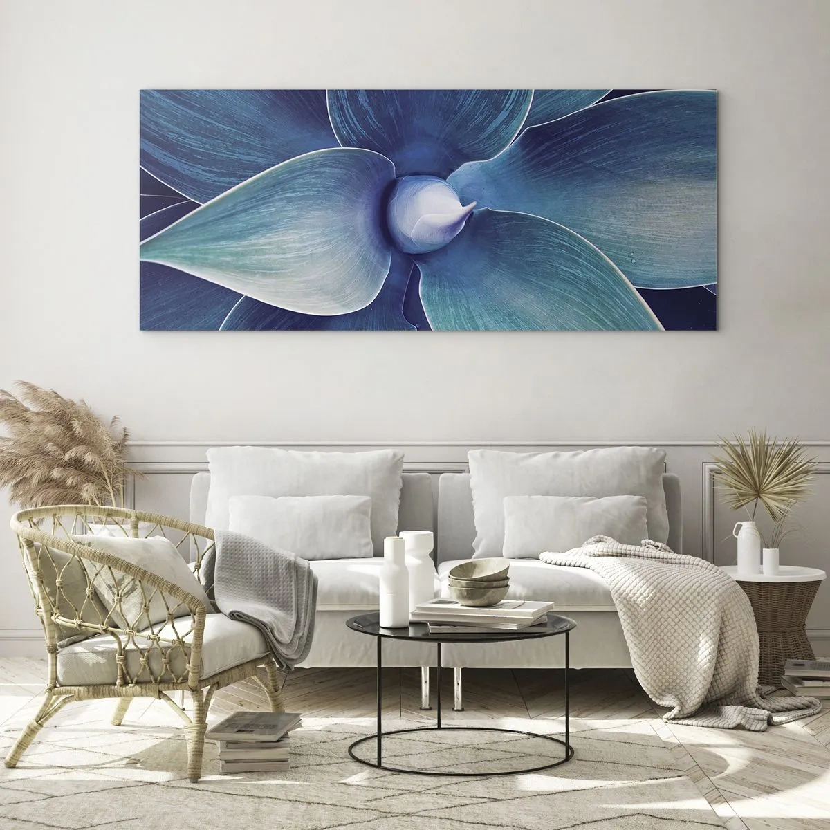 Glastavla - Bild på glas - Blått från himlen - 120x50 cm