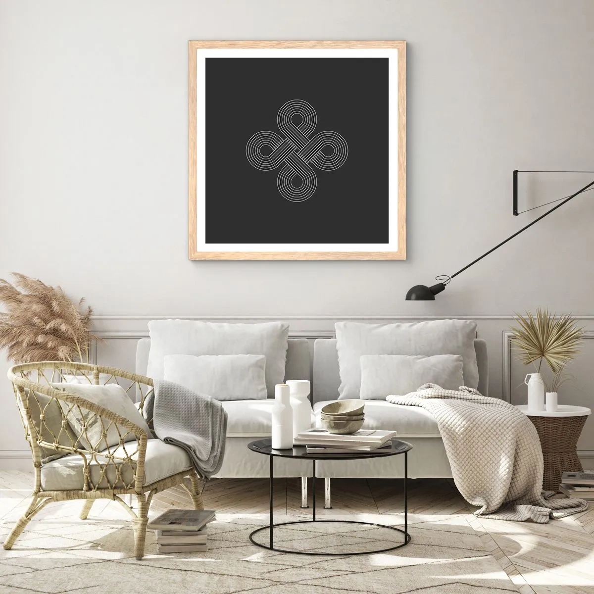 Affisch i ram av ljusek - I keltisk anda - 60x60 cm