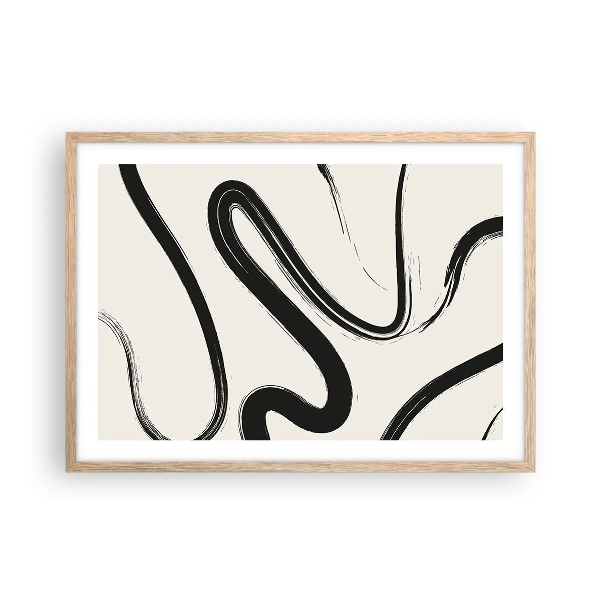 Affisch i ram av ljusek - Svart och vit elegans - 70x50 cm